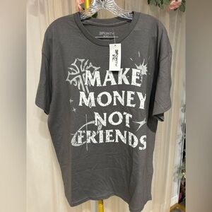 3Forty Inc Graphic Tee NWT Make Money Not Friends Shirt Streetwear Size Large